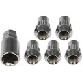 Wheel Lock Set For Dodge Viper 1992 2006 4 Piece Alloy Steel Bulge Head Chrome Finish 1 2 20 Thread Size With Key 60 Degrees