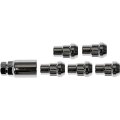 Wheel Lock Set For Dodge Viper 1992 2006 4 Piece Alloy Steel Bulge Head Chrome Finish 1 2 20 Thread Size With Key 60 Degrees