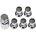 Wheel Lock Set For Dodge Viper 1992 2006 4 Piece Alloy Steel Bulge Head Chrome Finish 1 2 20 Thread Size With Key 60 Degrees