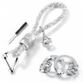 Crystal Car Key Chain For Women Bling Rhinestone Ring Accessories All Keys White Modern Alloy Jewelry With 4 72 In Mesh Lanyard 