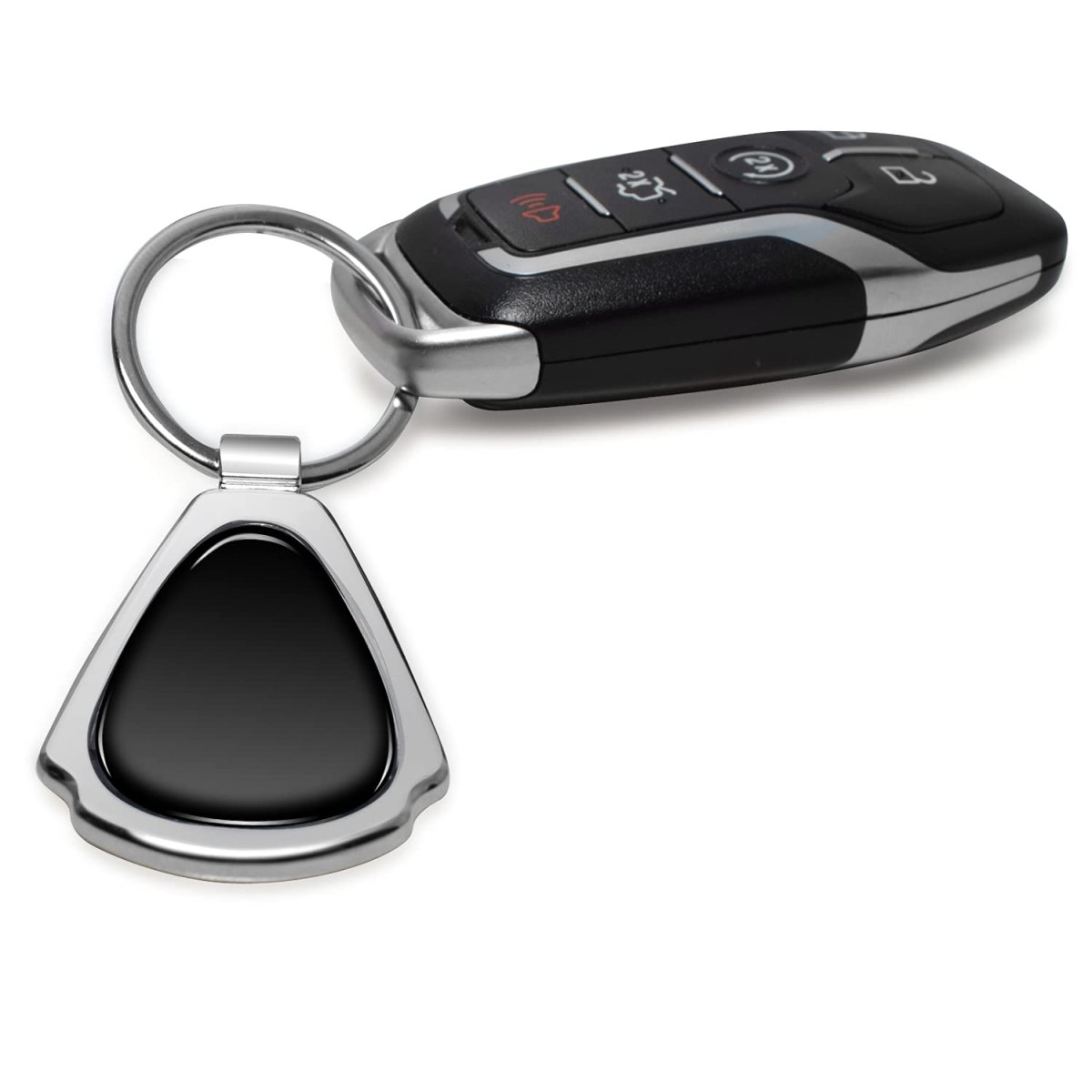Ford Expedition Black Dome Chrome Metal Teardrop Key Chain 2 125 In X 1 25 Modern Style Unisex Accessory
