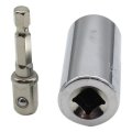 Premium Universal Silver Steel Socket Adapter Extension 53 X 25mm