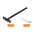 Uxcell 4pcs Floating Shelf Bracket 7 Inch Wall Mounting Blind Support Hidden Brackets For Home Office Wood Shelves Black