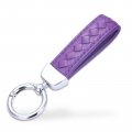 Wuyangxd Leather Key Chain Car Home Universal Sheepskin With Anti-loss D-ring Round Ring Purple 