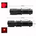 Red Light Flashlight Mini Led Zoomable Single Mode Torch For Hunting Night Observation Astronomy Aviation 3 Pack