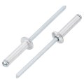 100pcs 1 8 X1 2 Aluminum Blind Rivets Grip And Steel Mandrel Dome Head Long Split For Metal Furniture Automotive Silver 