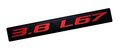 3 8 L67 Red On Black Highly Polished Real Aluminum Emblem