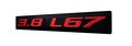 3 8 L67 Red On Black Highly Polished Real Aluminum Emblem
