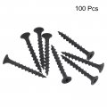 Uxcell 8 X 1 3 8-inch Wood Screws Phillips Flat Head Carbon Steel Self Tapping Black 100pcs