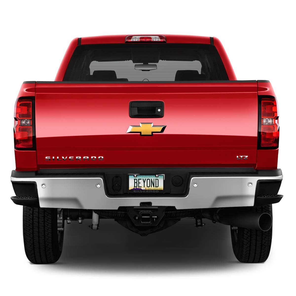 Chevrolet Silverado 3d In Dark Gray On Real Carbon Fiber Abs Plastic License Plate Frame