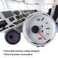 Qiilu Boat Trim Gauge Marine 2 Up-dn Gauges Set 0-190ohm Signal Tilt Indicator Red Backlight White Dial Silver Frame