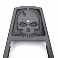 Httmt- Black Httmt Skull Backrest Sissy Bar W Leather Pad Compatible With H-d Softail Flstsc Fxst Fxstb Fxsts Fxstsb P N