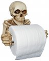 Skeleton Toilet Paper Holder With Keyhole Slot For Mounting On Wall Spooky Skull Tp Dispenser Halloween Party Sturdy Detailed 