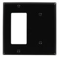 Leviton 80708-e 2-gang 1-blank 1-decora Gfci Device Combination Wallplate Standard Size Black 
