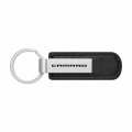 Ipick Image For Chevrolet Camaro Silver Metal Plate Black Pu Leather Strap Key Chain Keychain Official Licensed