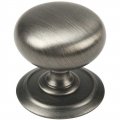 Cosmas 25 Pack 6542as Antique Silver Round Cabinet Hardware Knob With Backplate 1-1 4 Diameter 