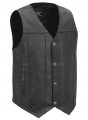 First Mfg Co Gun Runner Men S Motorcycle Biker Riding Black Leather Vest Large Conceal Carry Pockets 