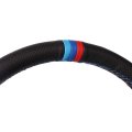 Loncky Auto Custom Fit Oem Black Leather Suede Steering Wheel Covers For Bmw 525i 525xi 528i Xdrive 528xi 530xit 530xi 530i
