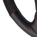 Loncky Auto Custom Fit Oem Black Leather Suede Steering Wheel Covers For Bmw 525i 525xi 528i Xdrive 528xi 530xit 530xi 530i
