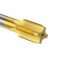 Uxcell Metric Machine Thread Milling Tap M20 X 2 H2 Titanium Coated Ti-coated High Speed Steel 4 Straight Flutes Screw Tapping