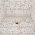 Oatey 42361 Universal 4-1 4 Square Shower Brushed Gold Snap-tite Strainer 