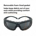 Securefit Safety Glasses With Gray Lens And Frame Removable Foam Gasket Scotchgard Anti Fog Coating Ansi Z87 Sf602sgaf-fm