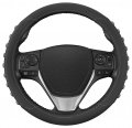 Motor Trend Flexgrip Gray Steering Wheel Cover For Cars A Standard 15 Inch Car And Black Protector Auto Truck Van Suv 
