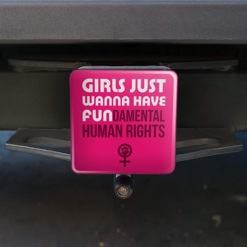 Girls Just Wanna Have Fundamental Rights Tow Trailer Hitch Cover Plug For 2 In Receivers Black Abs Plastic With Uv Resistant