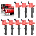 Mas Set Of 8 Red Ignition Coils Pack Dg511 Motorcraft Sp515 Sp546 Spark Plug Ford Expedition F150 F250 Lincoln Mark Lt