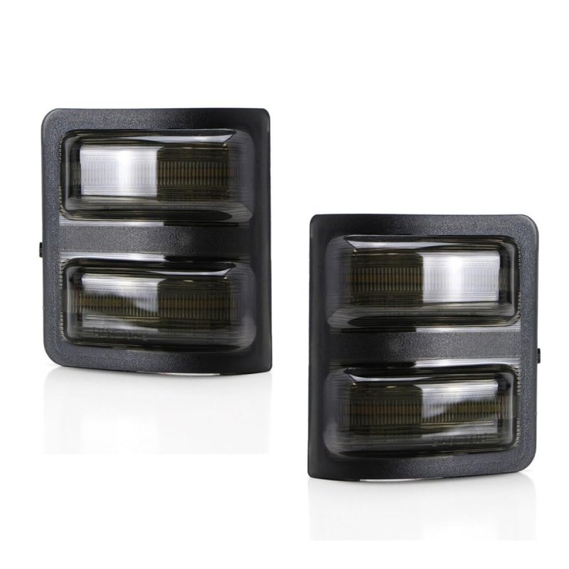 Partsmojo 2pc White Amber Side Mirror Led Lamp Daytime Running Light For 2008 2009 2010 2011 2012 2013 2014 2015 2016 F250 F350