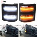 Partsmojo 2pc White Amber Side Mirror Led Lamp Daytime Running Light For 2008 2009 2010 2011 2012 2013 2014 2015 2016 F250 F350