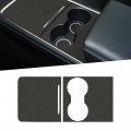 Tomall Center Console Wrap Kit For Tesla Model3 Modely 2021-2023 Carbon Fiber Vinyl Interior Trim Stickers Cup Holder Cover 
