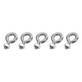 5 Pack Eye Bolts M6 X 9mm 304 Stainless Steel Threadedbolt Silver Eye Hooks With Nut For Hanging Or Securing Cables 