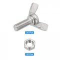 Uxcell 20pcs M6-1x16mm Wing Butterfly Screws Bolts With Nuts 304 Stainless Steel Bolt Thumb Hand