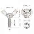 Uxcell 20pcs M6-1x16mm Wing Butterfly Screws Bolts With Nuts 304 Stainless Steel Bolt Thumb Hand
