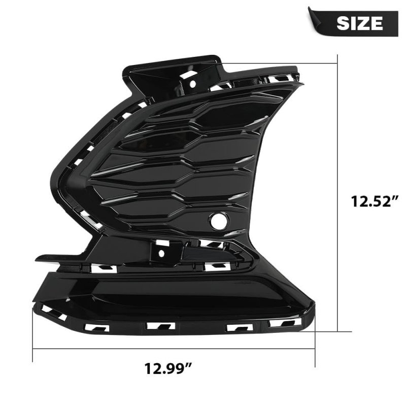 Front Bumper Grill Fog Light Cover With Hole For Chevy Equinox Rs 2021 2022 2023 Left Side Glossy Black Abs Part Number