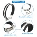Uxcell 2pcs T-bolt Hose Clamp Working Range 140-148mm Rubber Cushioned Intake Intercooler Clamps Adjustable Tube For Tubes