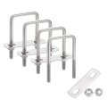 4 Set 1-3 8 Inner Wide Square U Bolts 2-3 Length 304 Stainless Steel U-bolts With Flange Hexagon Nuts Frame Plates For Trailer 