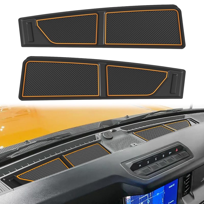Anti Slip Silicone Dashboard Mat Ford Bronco 21 2022 2023 2024 2025 2026 Interior Dash Pad Liners For 2 Door And 4 Cyber Orange