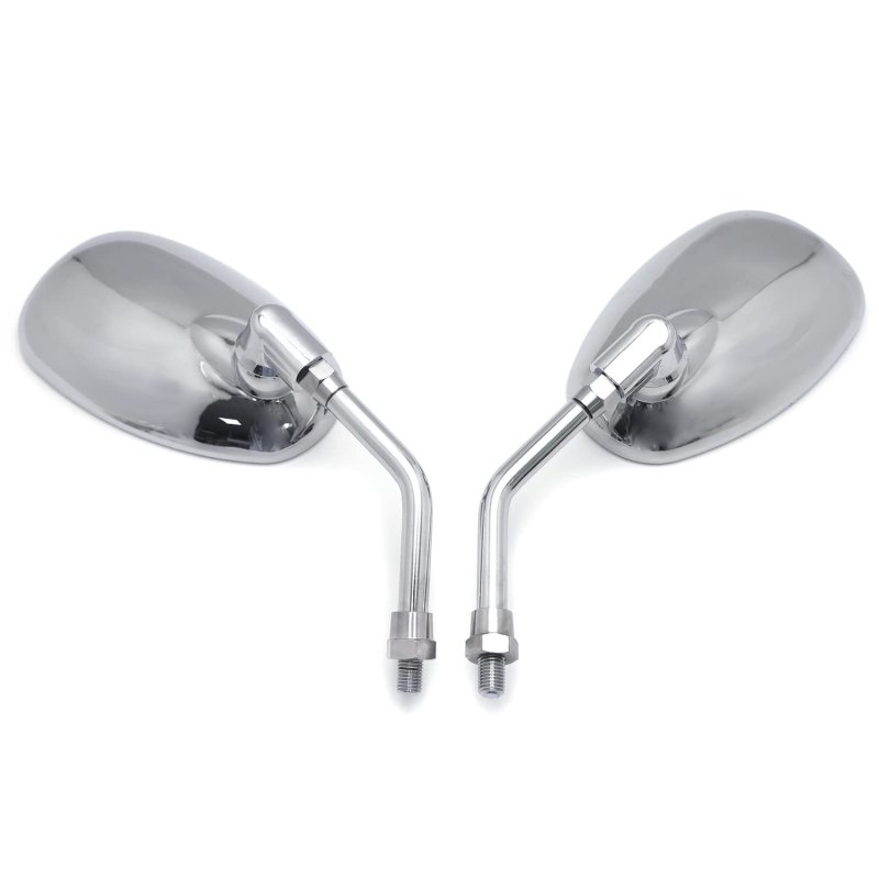 Chrome Motorcycle Racing Mirrors 10mm Reverse For Road Star V Left And Right Pair Mt394-r-cd