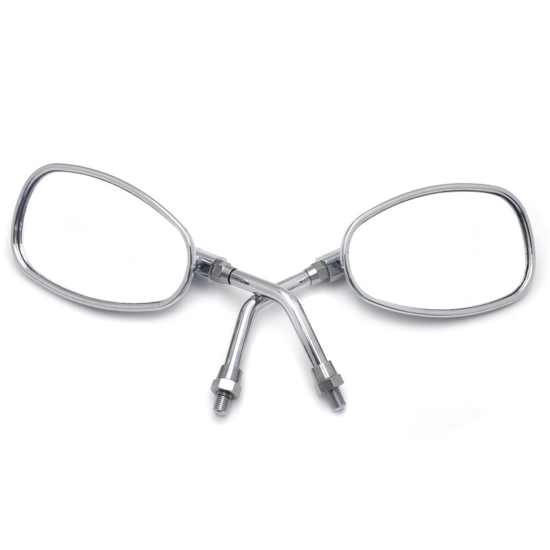 Chrome Motorcycle Racing Mirrors 10mm Reverse For Road Star V Left And Right Pair Mt394-r-cd