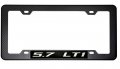 Erpart Black Carbon Fiber Look License Plate Frame With 5 7 Lt1 Silver On Highly Polished Real Aluminum Emblem Compatible Chevy
