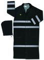 Mcr Safety 267cx2 60-inch Classic Plus Pvc Polyester Corduroy Collar Ridercoat With Detached Hood Black 2x-large 