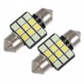 A Absopro Led Festoon Light 31mm 2835 Car Bulb Interior Dome Map Door Lamp Courtesy Lights White Blue Set Of 2 