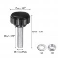 Uxcell 4 Set M6 X 20mm Male Thread Knurled Knobs Thumb Screws With Nuts Washers Clamping Knob Grip 17mm Plastic Head Hand