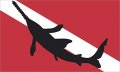Stickertalk Sawtooth Shark Diver Down Flag Vinyl Scuba Sticker 5 Inches By 3 