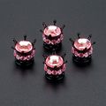 Tasiro 1 Row Pure Handmade Bling Crystal Rhinestones Chrome Crown Tire Valve Stem Caps For Car And Motorcycle