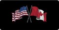 Usa Canada Crossed Flags Photo License Plate