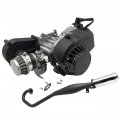 49cc 2 Stroke Engine Motor And Exhaust Pipe For Mini Pocket Bike Gas G Scooter Atv Quad Dirt Pit Bikes 14 Tooth T8f Sprocket 