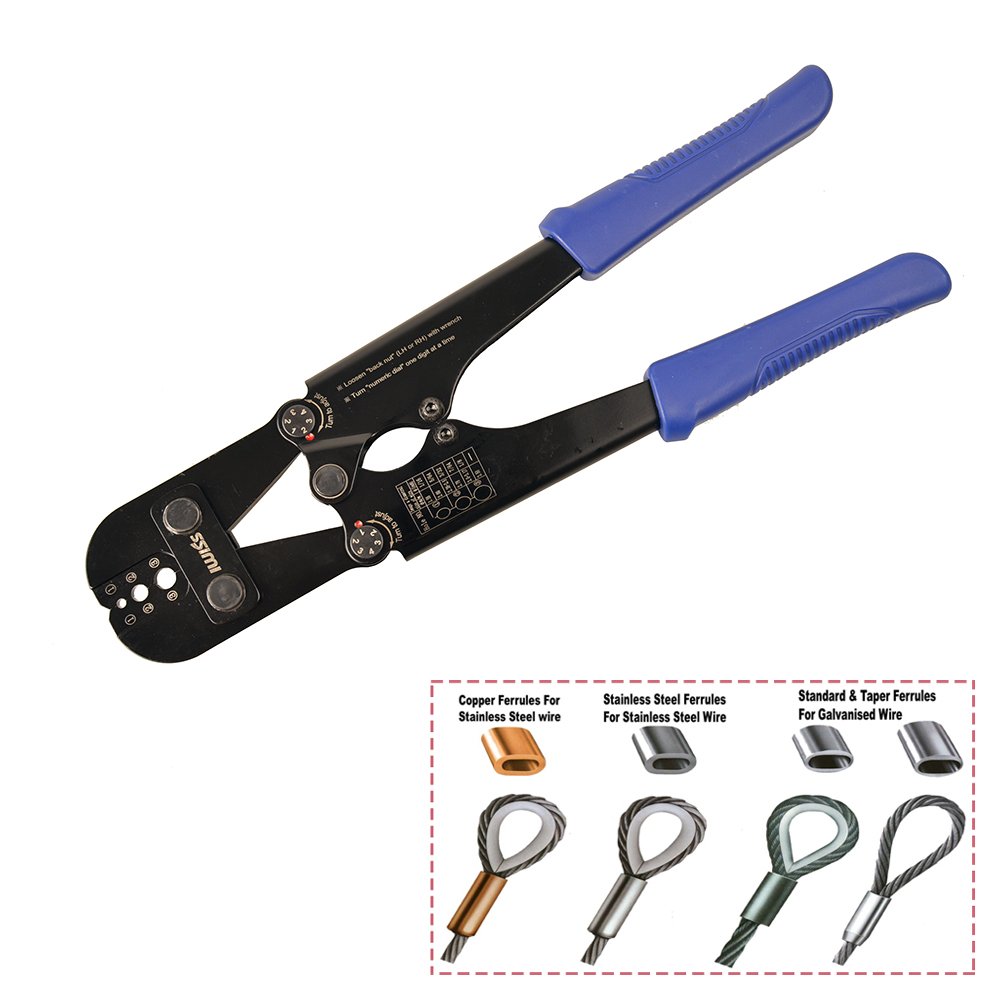 Iwiss Wire Rope Crimping Tool for Copper and Aluminum Oval Sleeves Stop